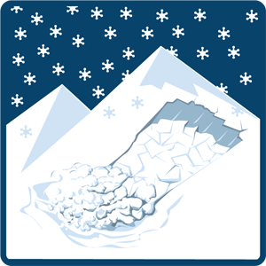 Illustrasjon av flakskred.