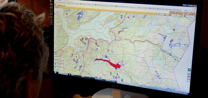 Illustrasjonsfoto av en person som sitter å ser på iskart.no.