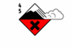 Symbol for faregrad 4 og 5 - stor og meget stor.