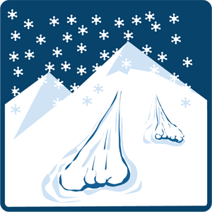 Illustrasjon av løssnøskred.