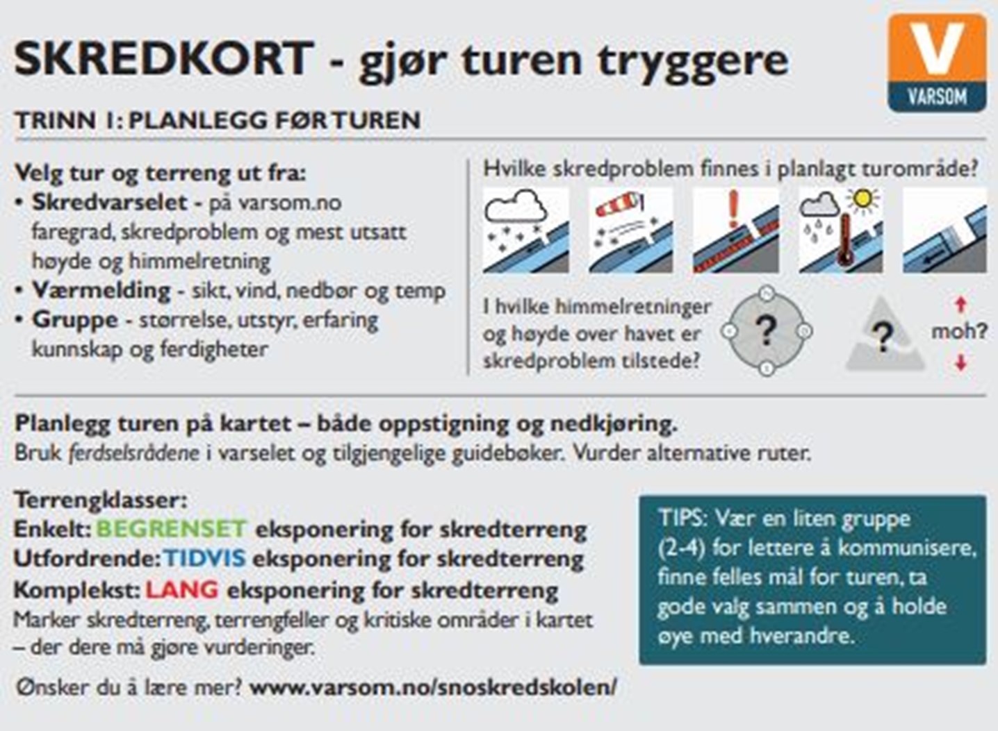 Bilde av side 1 av skredkortet.