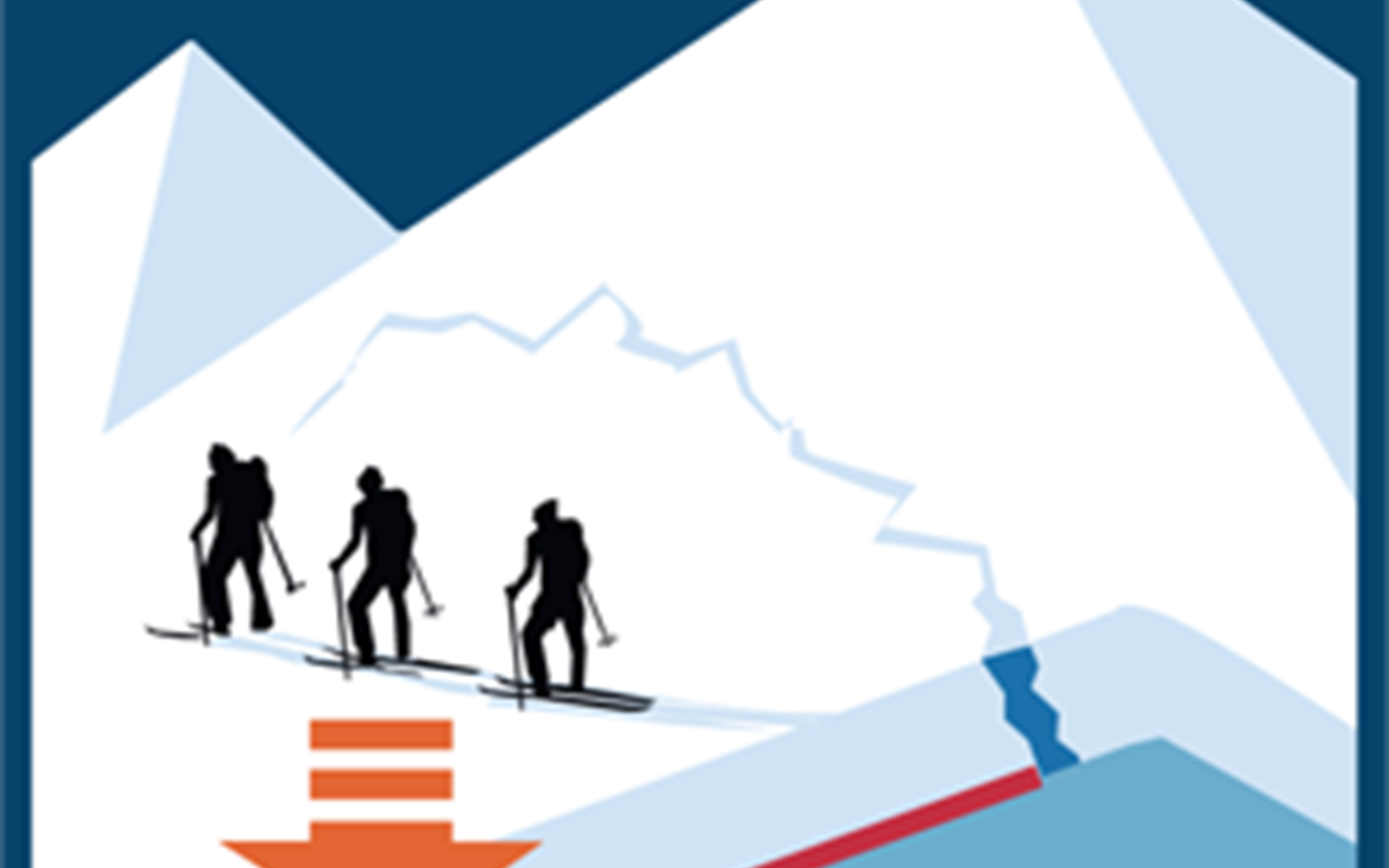 Illustrasjon av at en gruppe skigåere er nok til å løse ut skred.