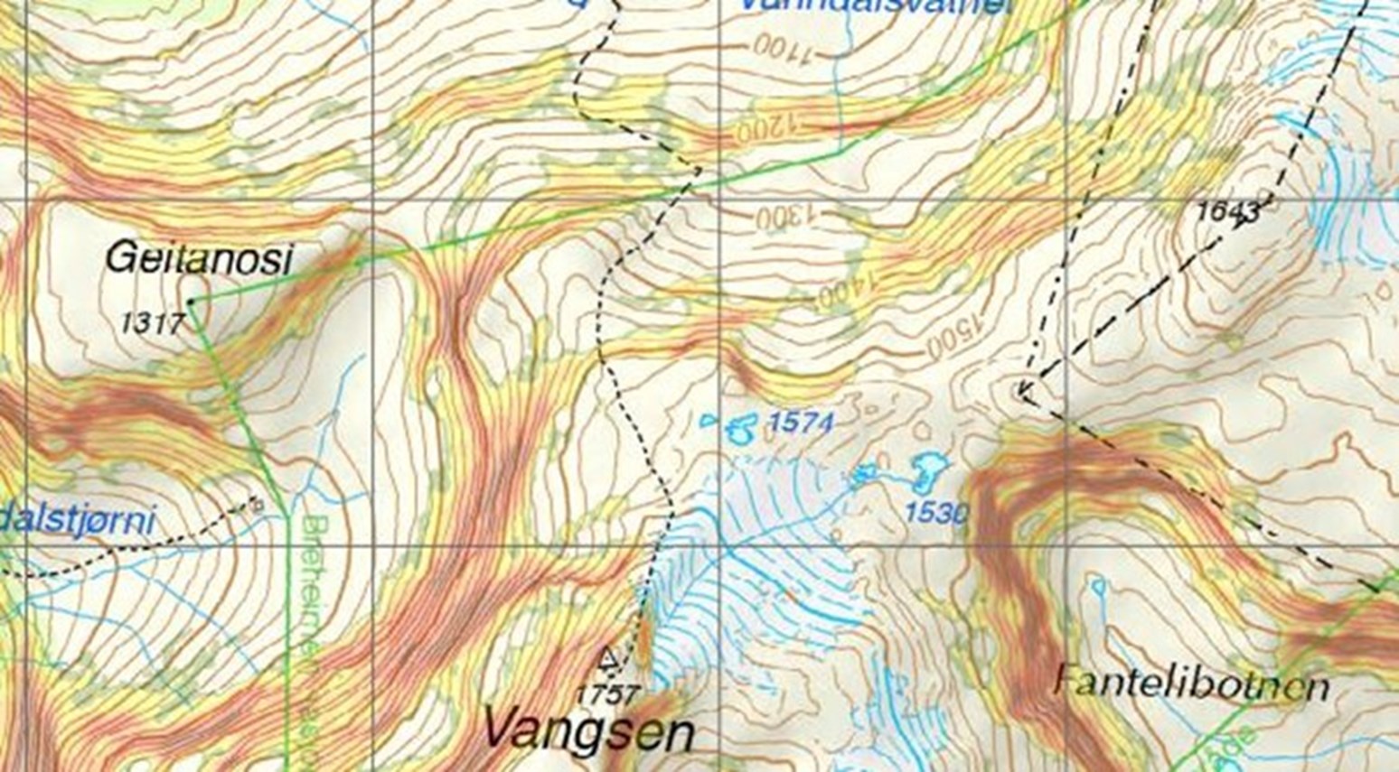 Utklipp av et bratthetskart.